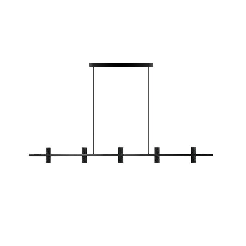 Nernis Pendant Lamp Parallel Black Travertine Minimalist Linear