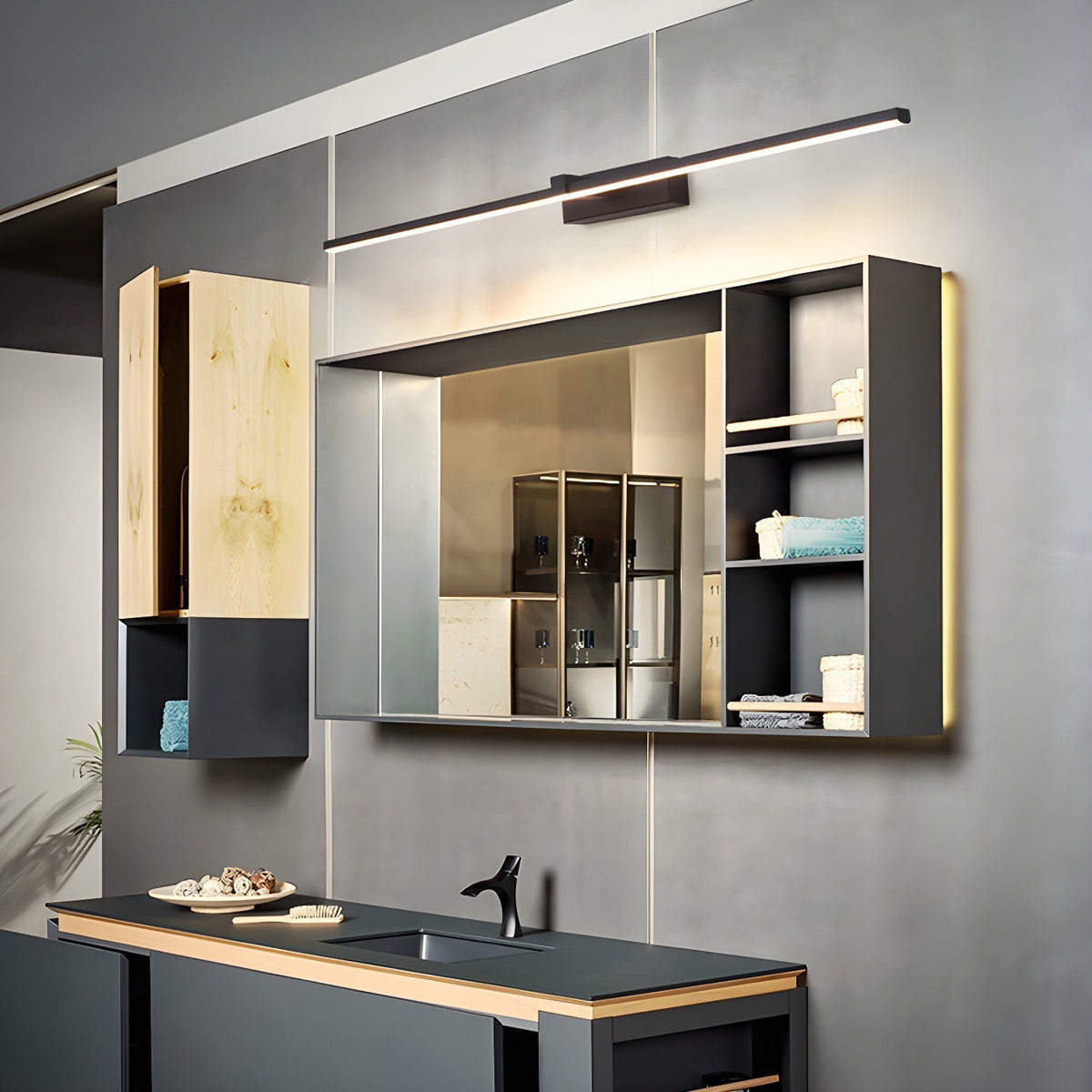Yume Linear Modern Minimalist Mirror Wall Light
