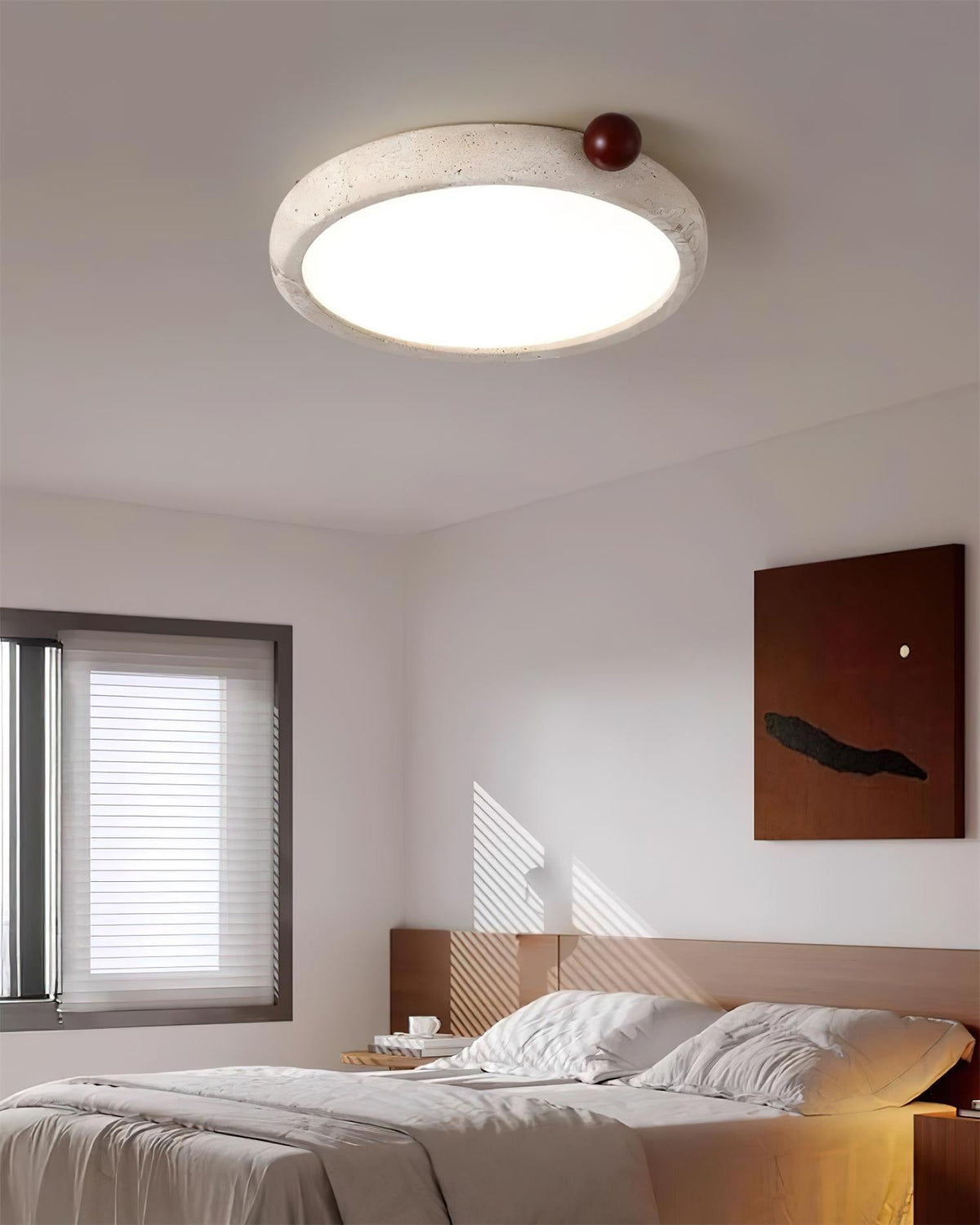 Serelise Cute Travertine Round Ceiling Light