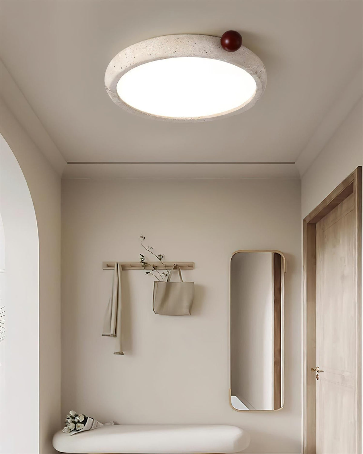 Serelise Cute Travertine Round Ceiling Light