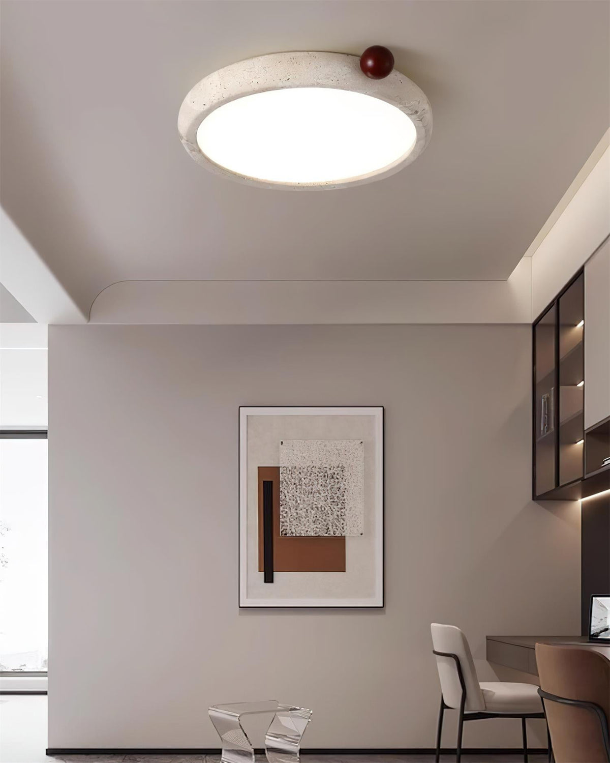 Serelise Cute Travertine Round Ceiling Light