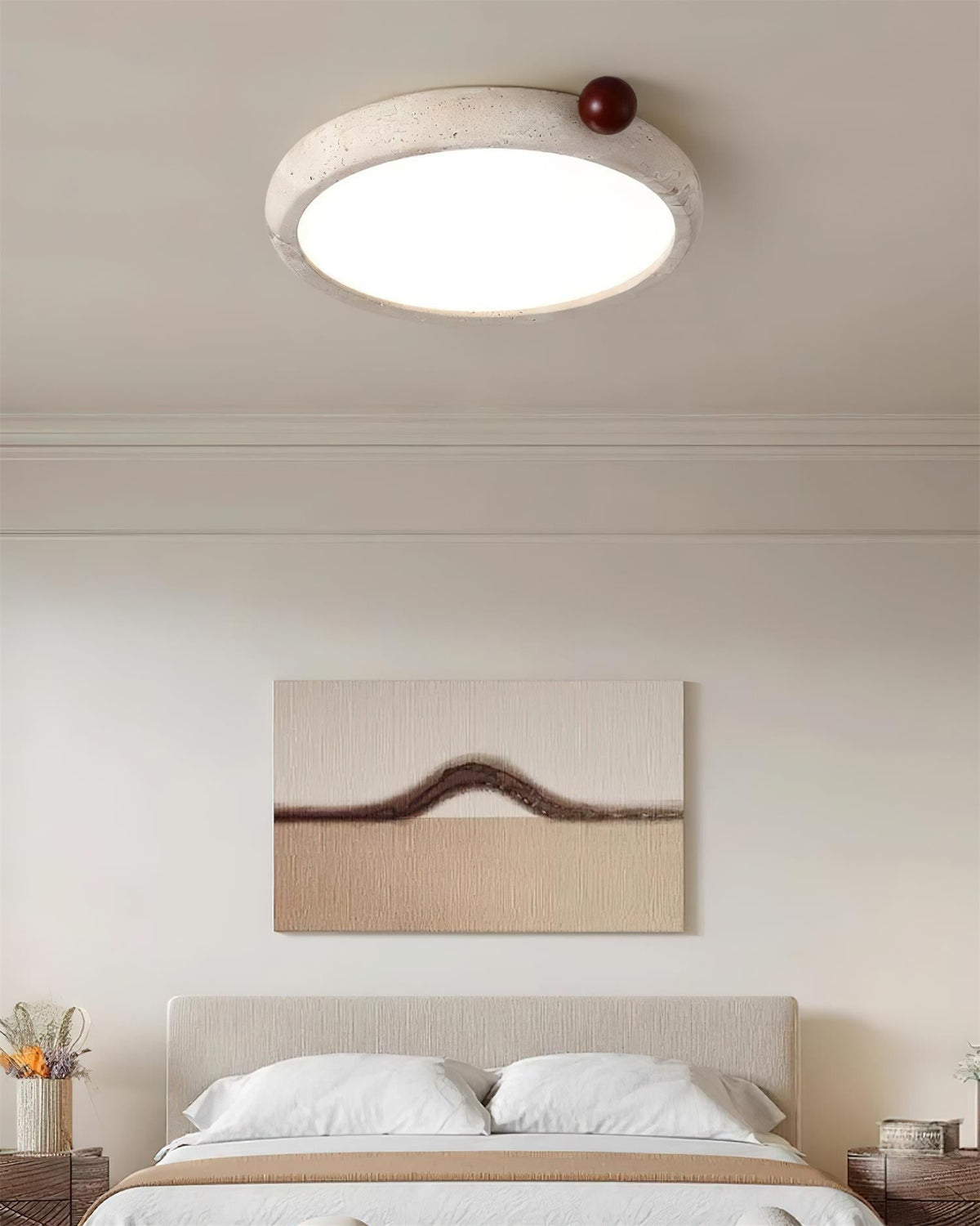 Serelise Cute Travertine Round Ceiling Light