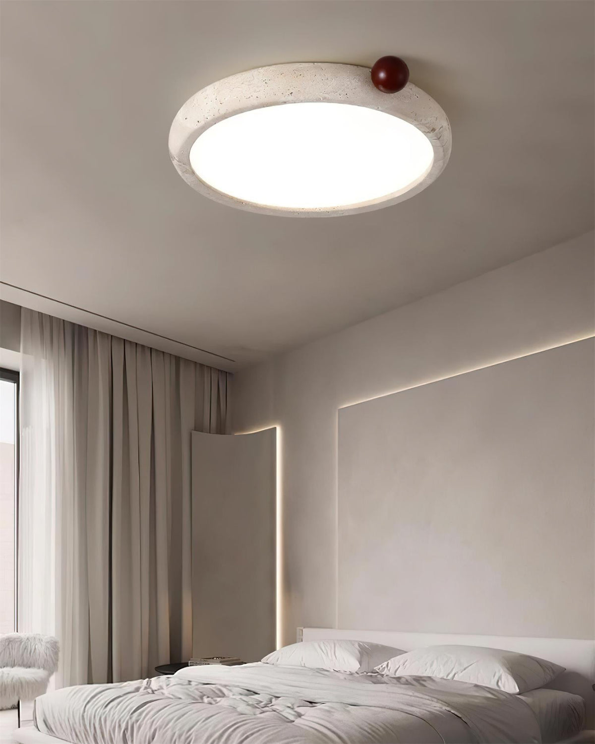 Serelise Cute Travertine Round Ceiling Light