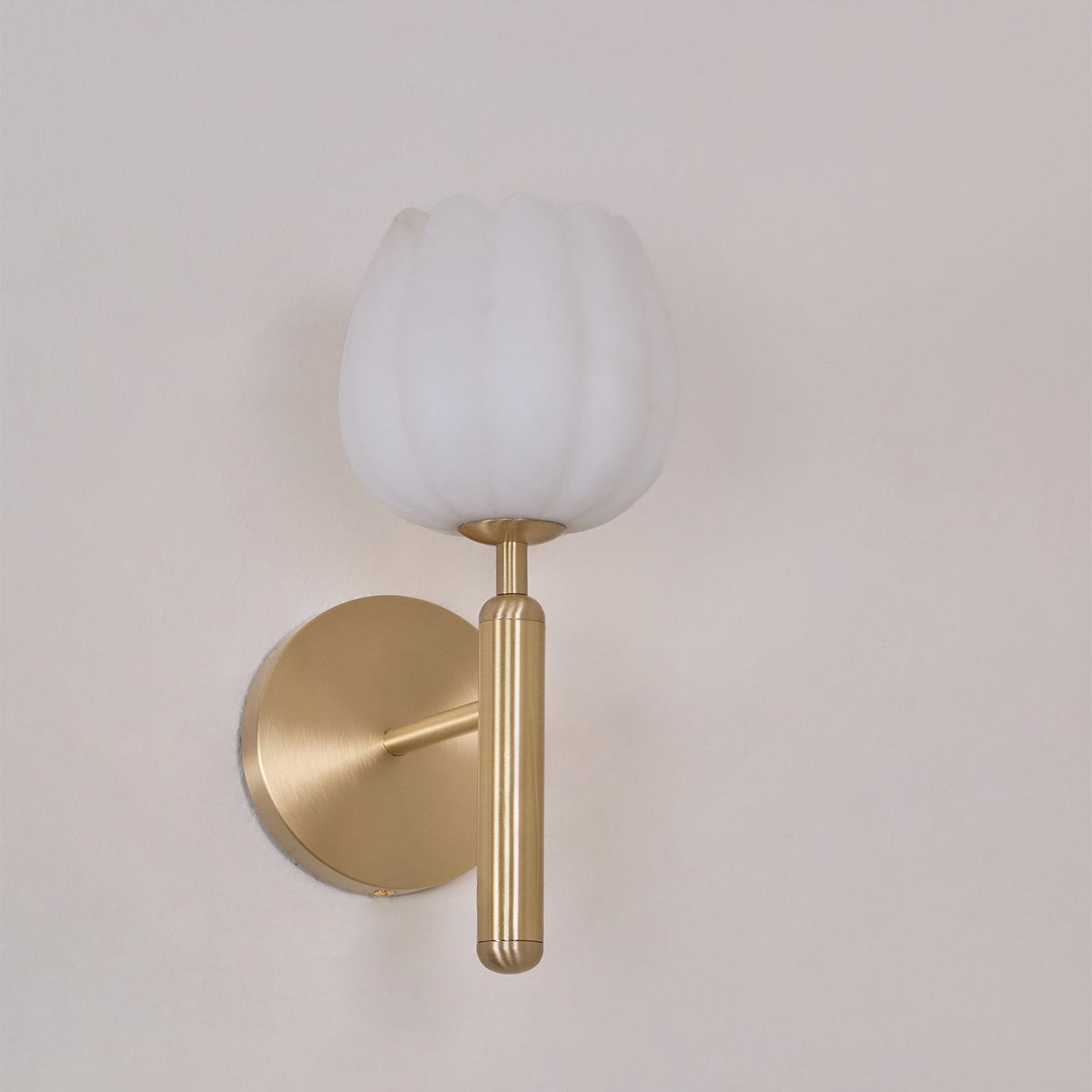 Nivarina Floral Alabaster Brass Wall Light