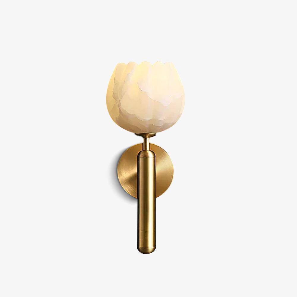 Nivarina Floral Alabaster Brass Wall Light