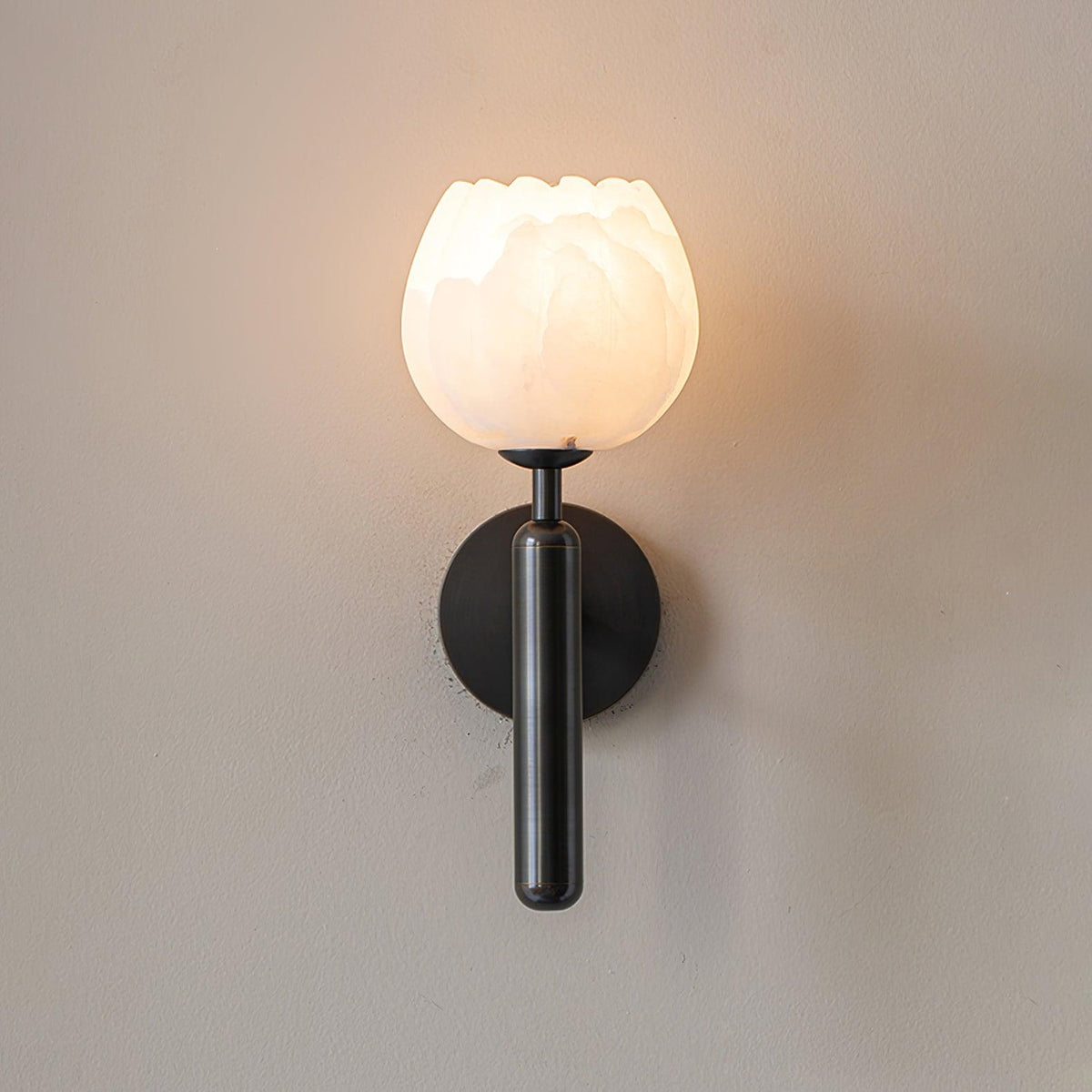 Nivarina Floral Alabaster Brass Wall Light