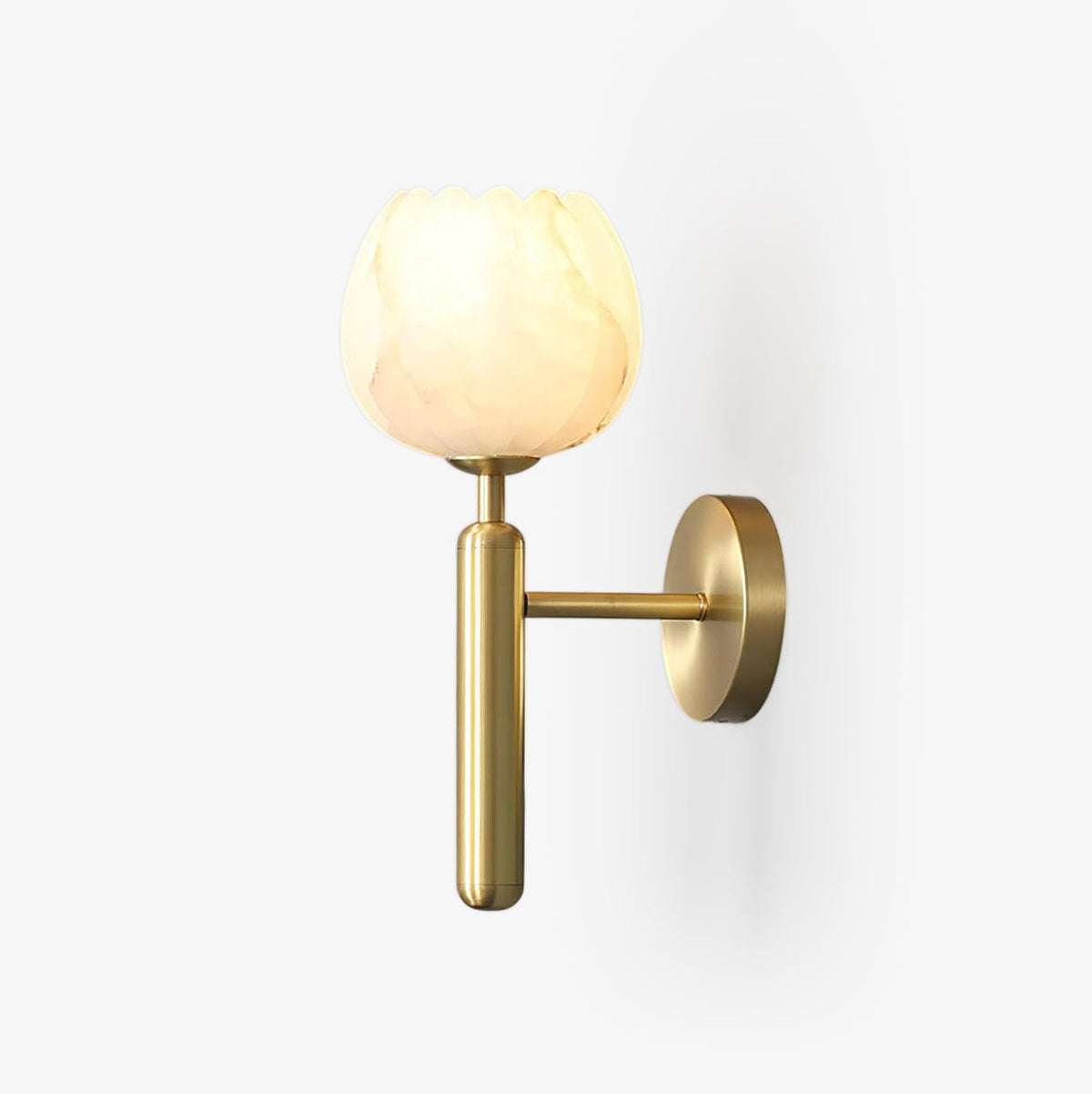 Nivarina Floral Alabaster Brass Wall Light