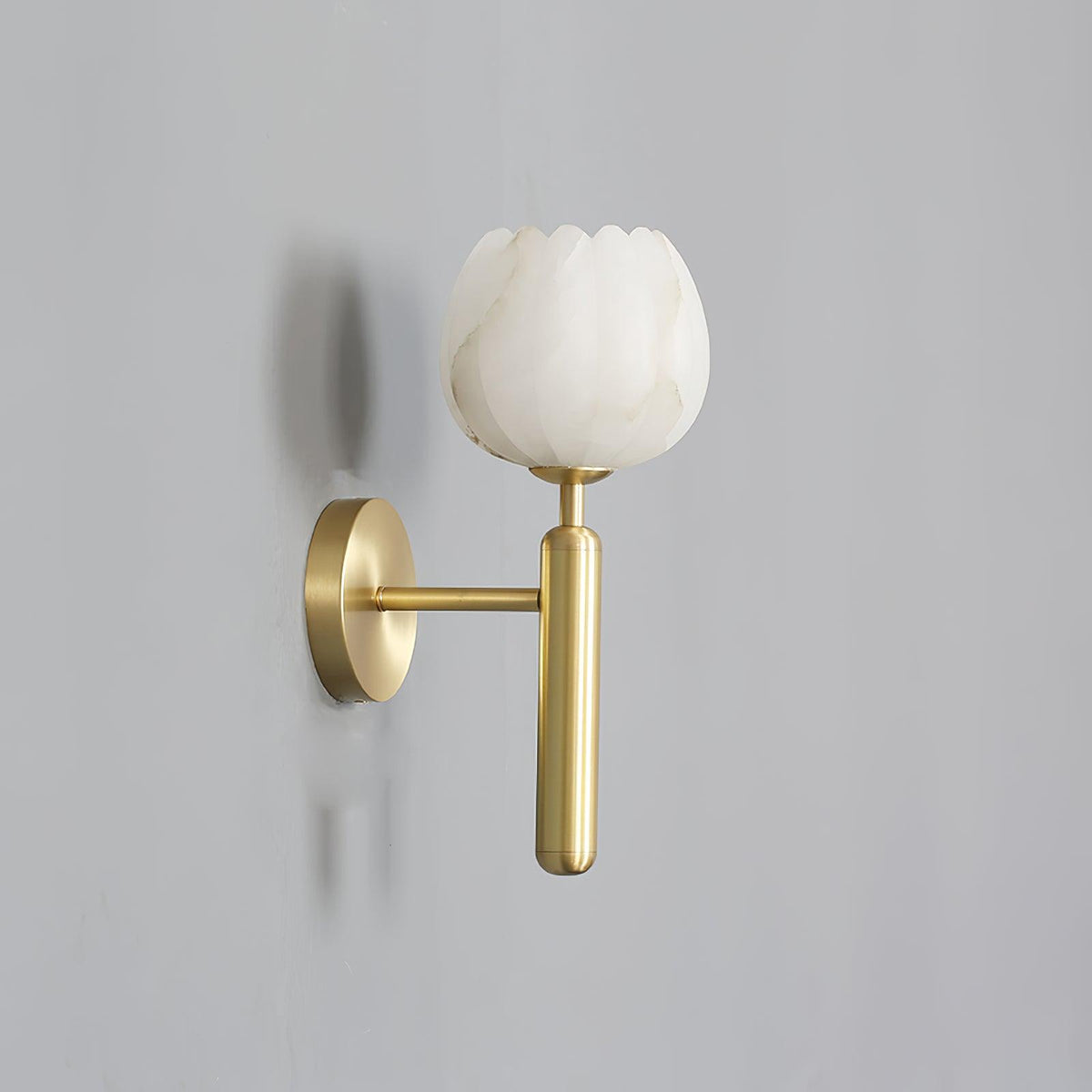 Nivarina Floral Alabaster Brass Wall Light