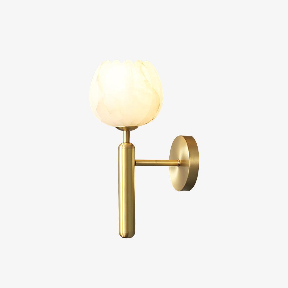 Nivarina Floral Alabaster Brass Wall Light