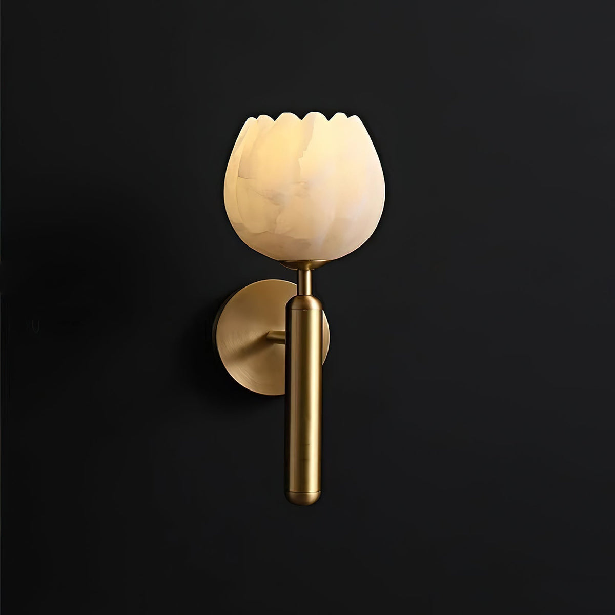 Albanette Brass Alabaster Wall Lamp