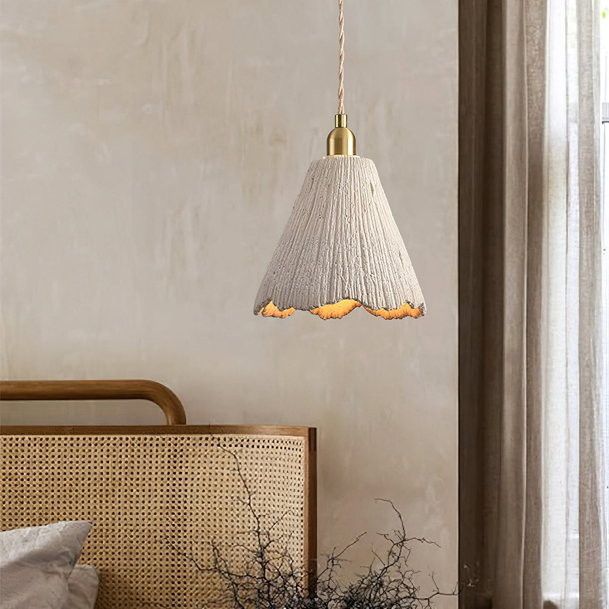 Nirove Pendant Lamp Adjustable Fabric Shade