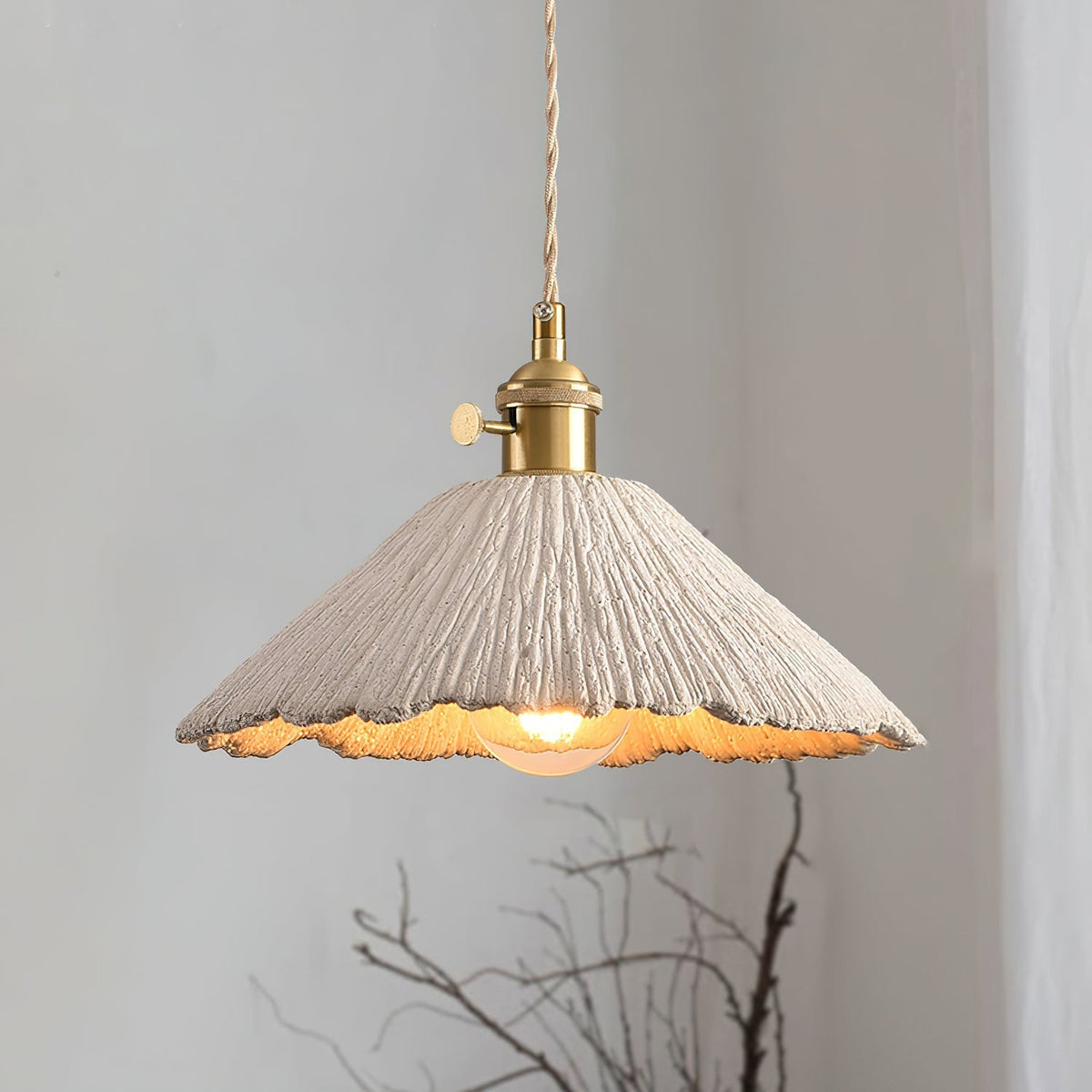 Nirove Pendant Lamp Adjustable Fabric Shade