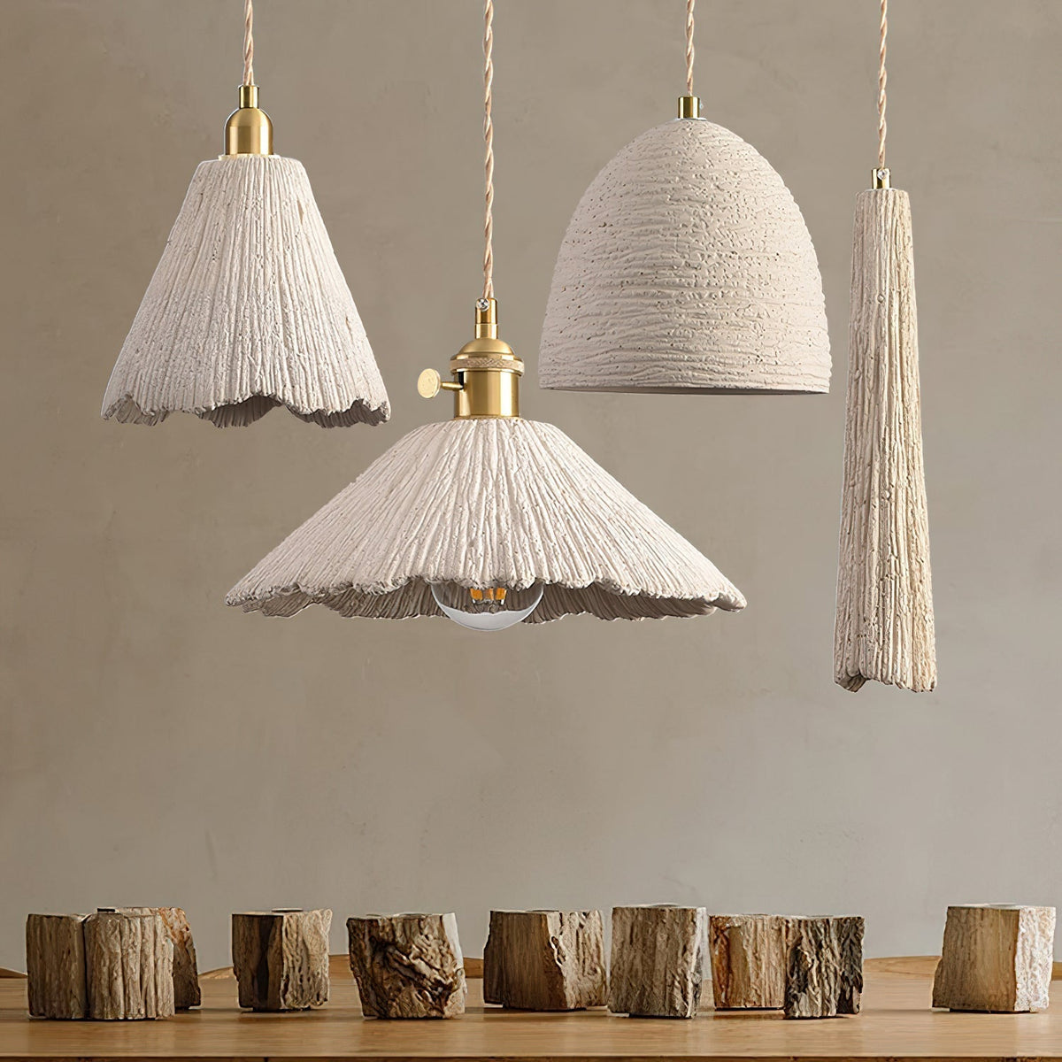 Nirove Pendant Lamp Adjustable Fabric Shade