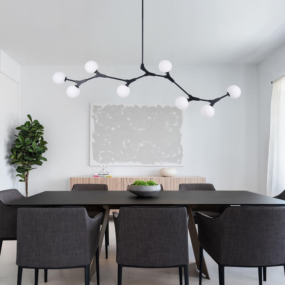 Nivero Linear Bubble Glass Chandelier