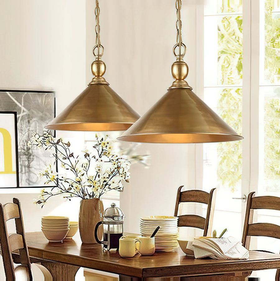 Orialira Vintage Industrial Brass Pendant Light