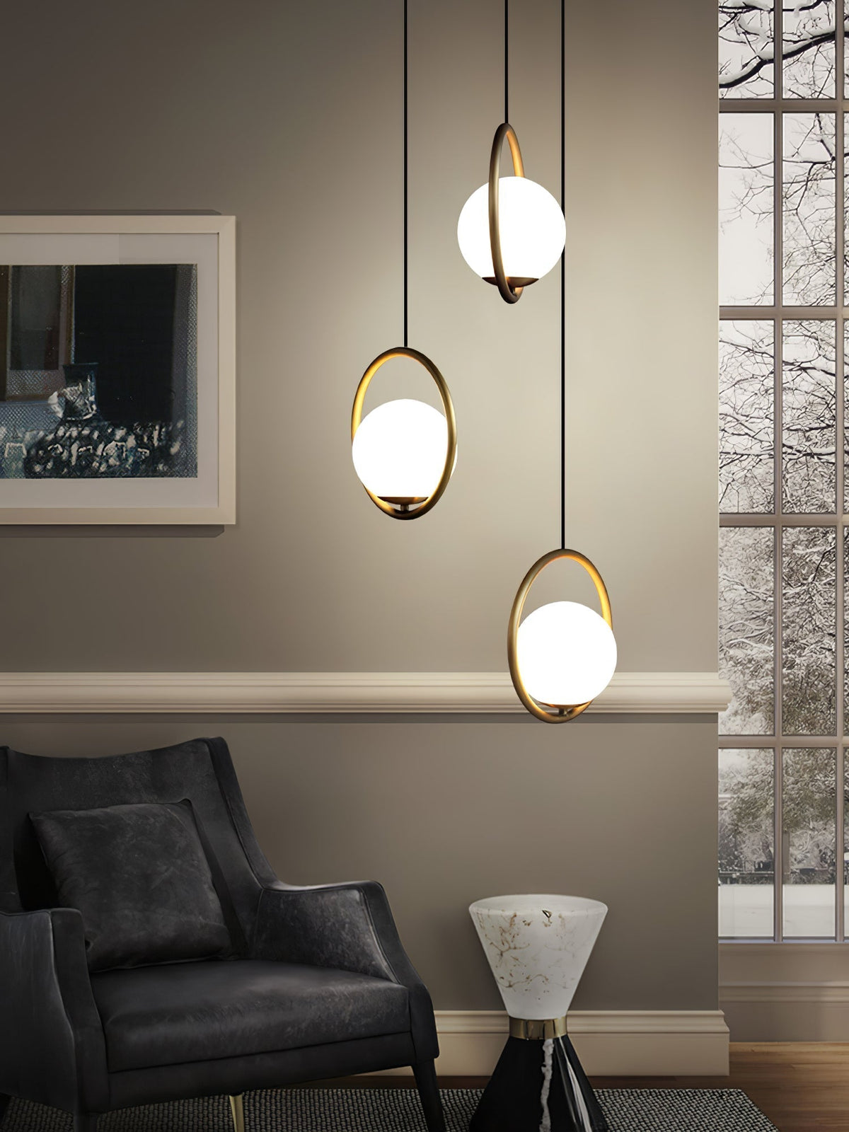 Caselora Modern Brass Pendant Light