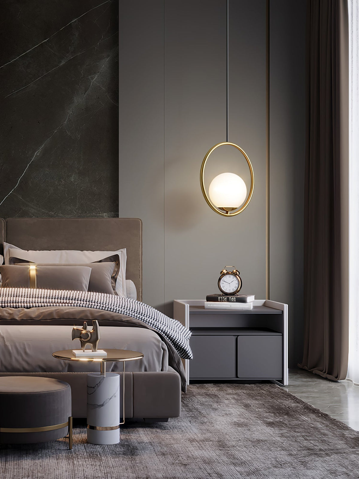 Caselora Modern Brass Pendant Light