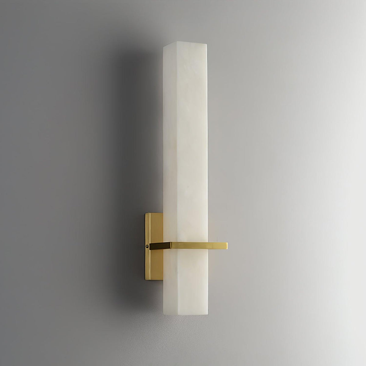 Eiriaya Wall Lamp White Alabaster Brass Modern Cuboid