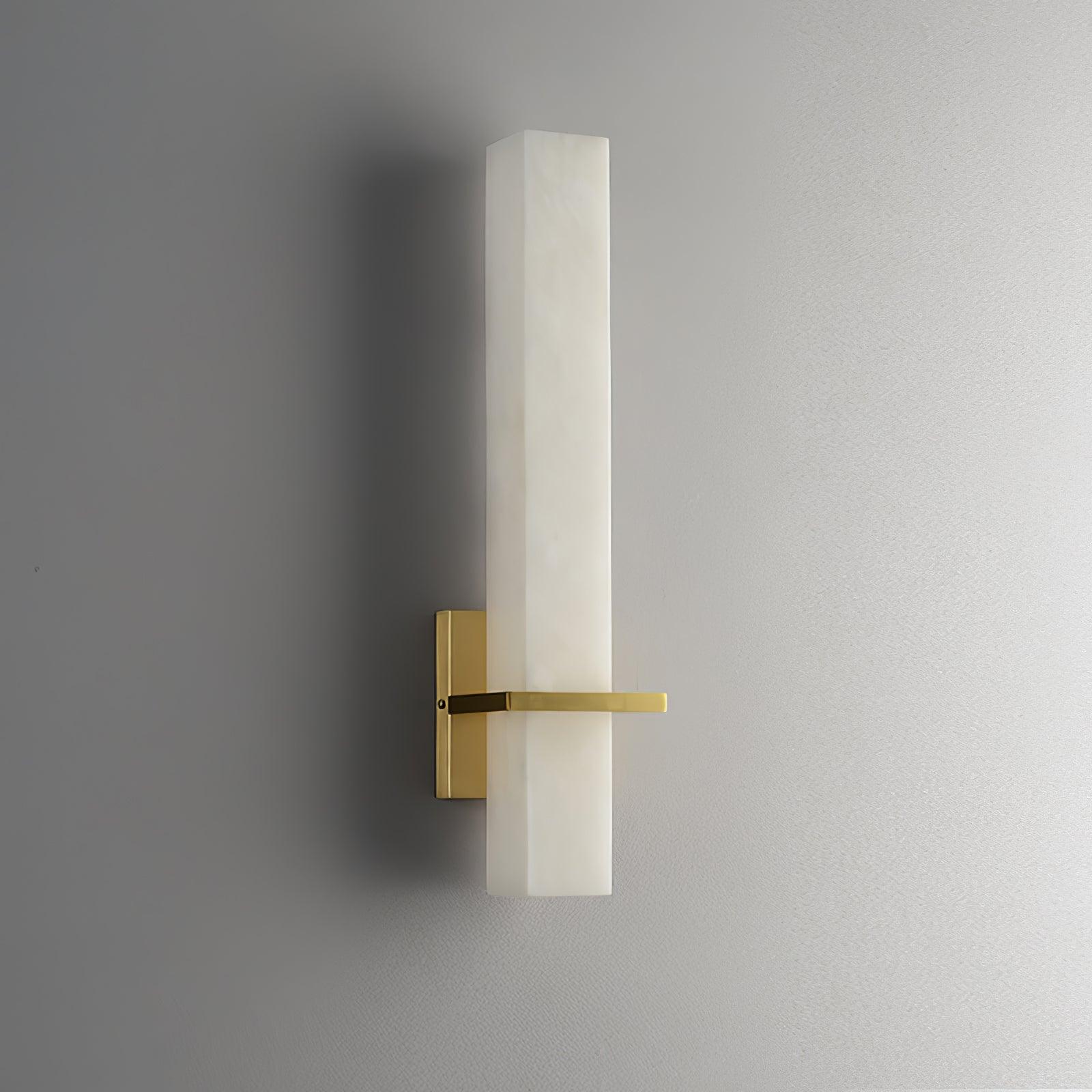 Ritta Wall Lamp White Alabaster Brass Modern Cuboid