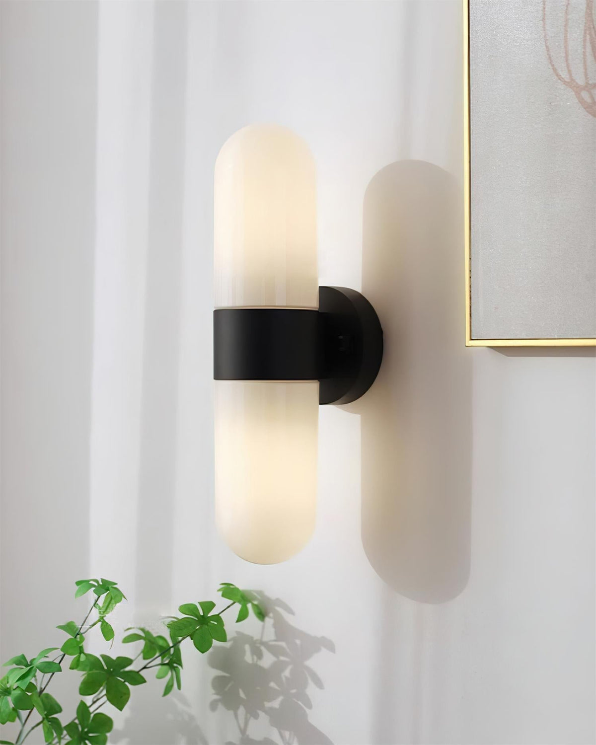 Wall Lamp Metal Glass Modern Minimalist Vertical Sconce for Bedroom
