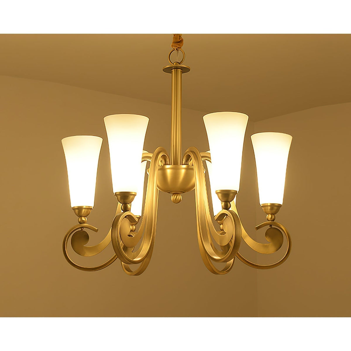 Eiruian Postmodern Luxury Brass Glass Chandelier