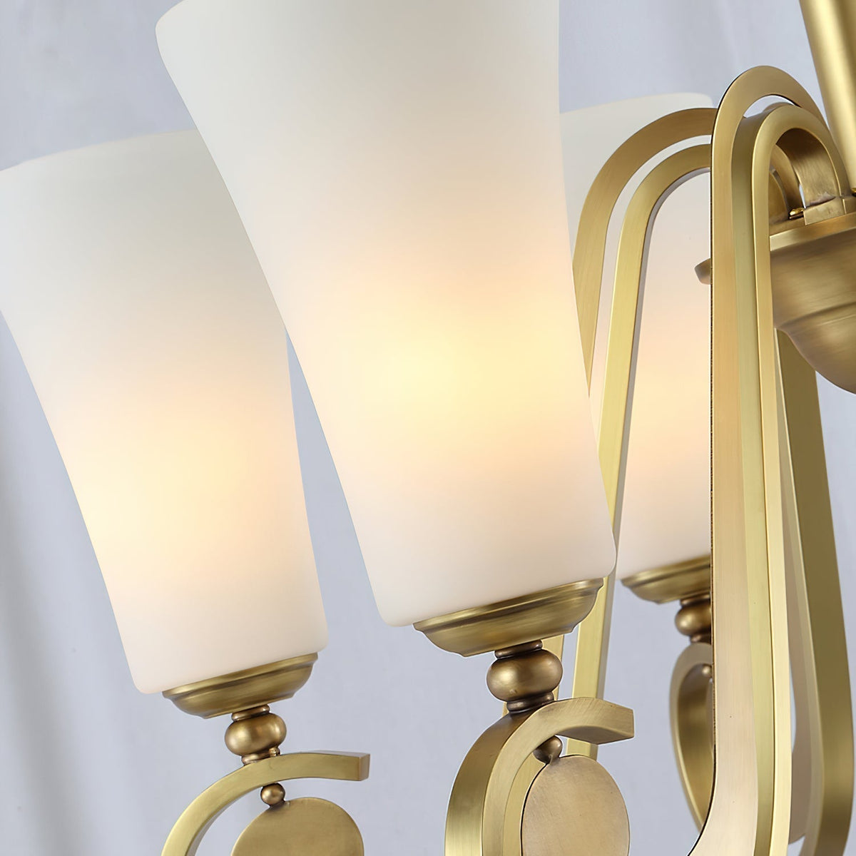 Eiruian Postmodern Luxury Brass Glass Chandelier
