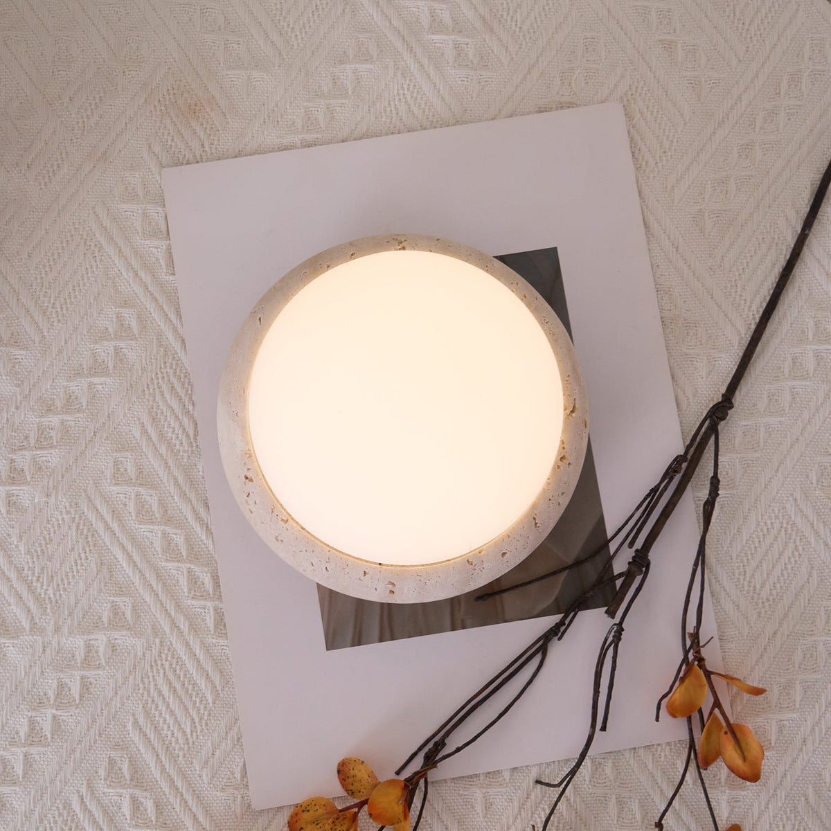 Caliror Travertine Globe Table Lamp