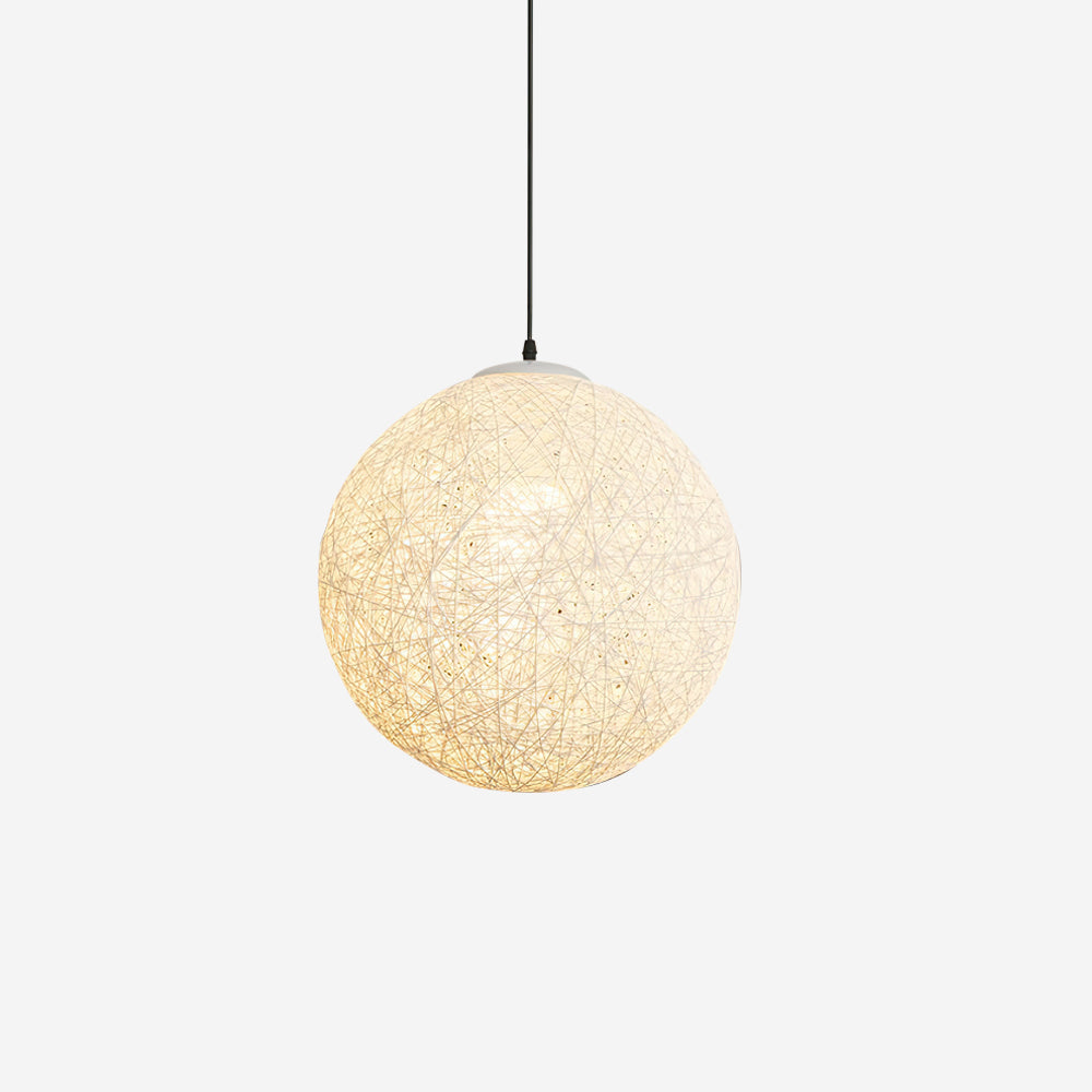 Rovira Pendant Light Hemp Rattan Sphere Bohemian