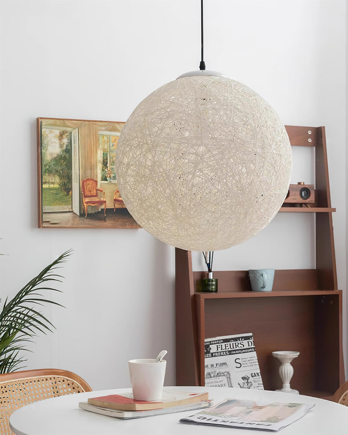 Rovira Pendant Light Hemp Rattan Sphere Bohemian