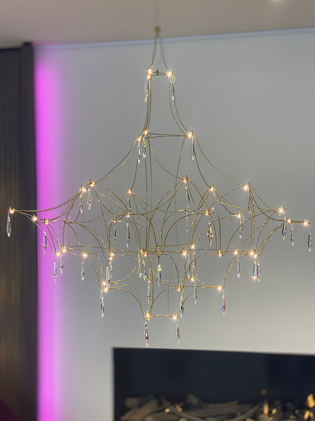Cyrorella Chandelier Stainless Crystal Net