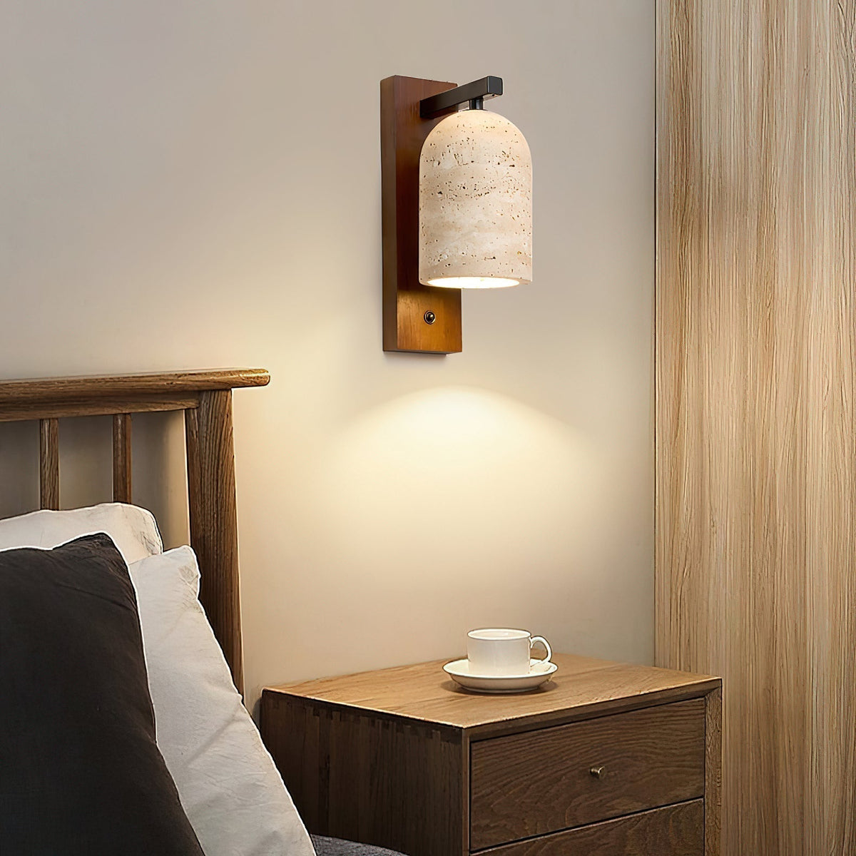 Cevenia Art Classic Natural Travertine Wall Lamp