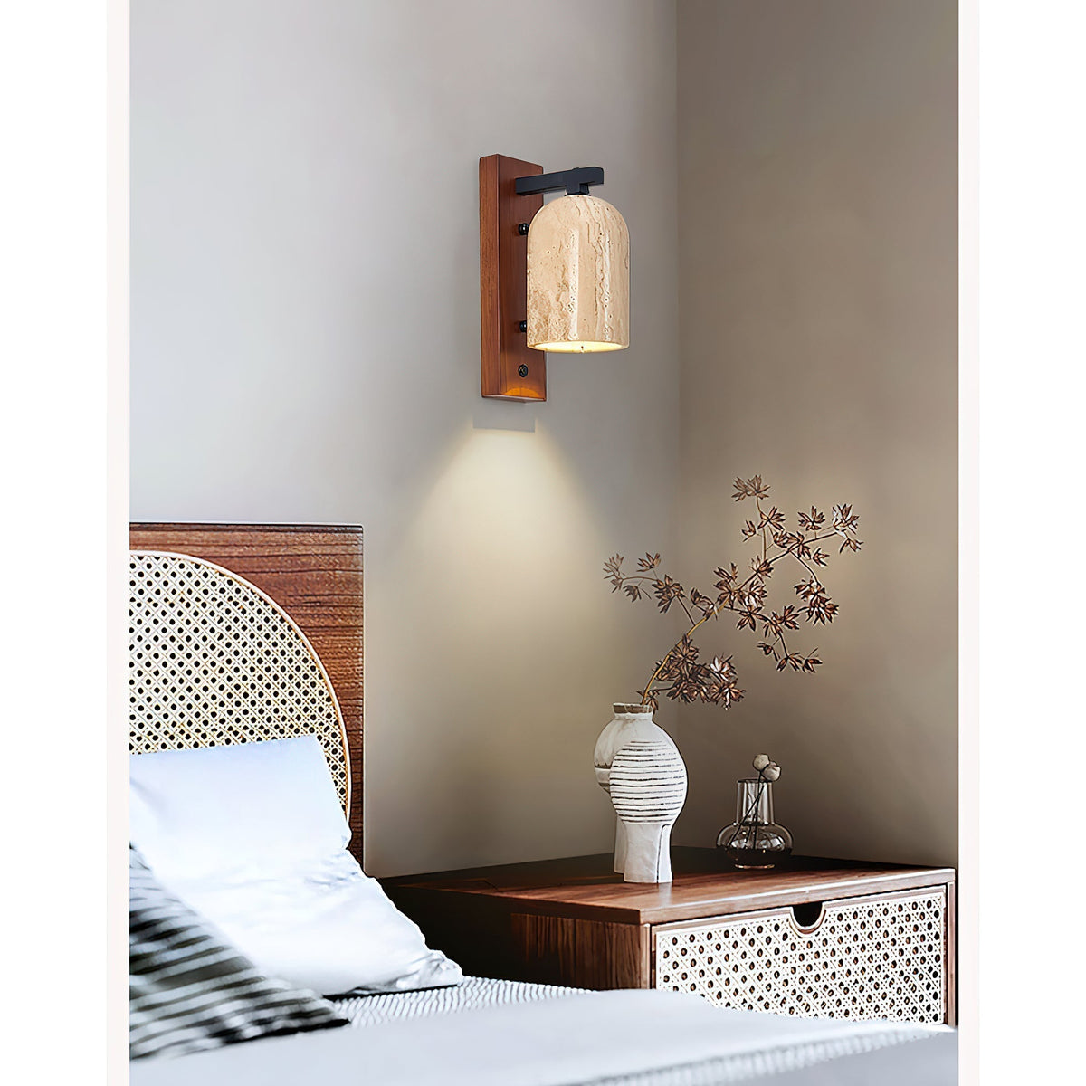 Cevenia Art Classic Natural Travertine Wall Lamp