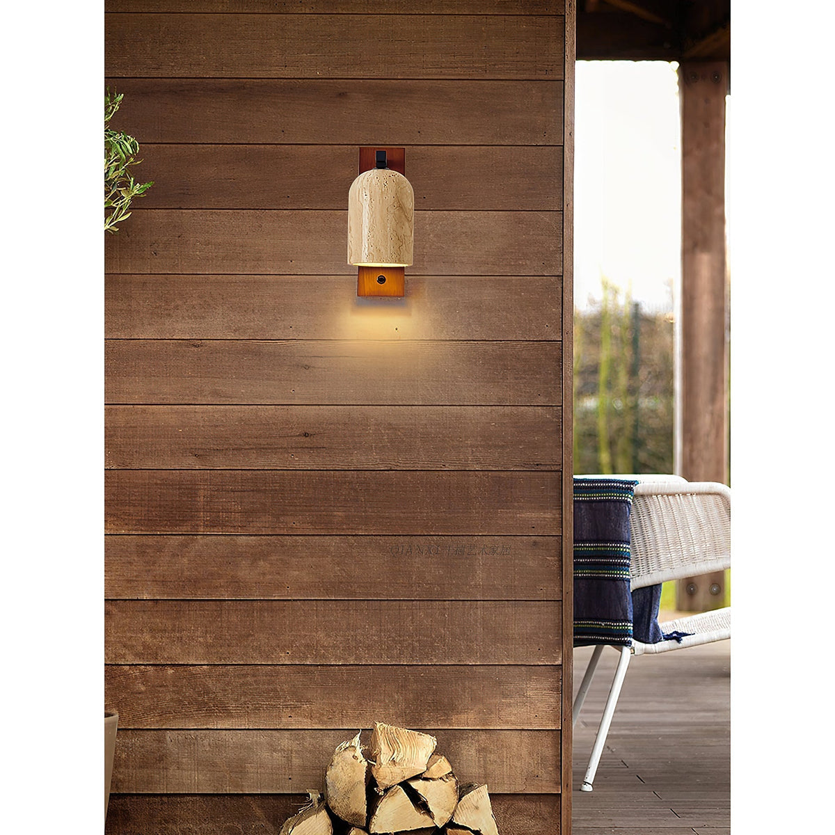 Cevenia Art Classic Natural Travertine Wall Lamp