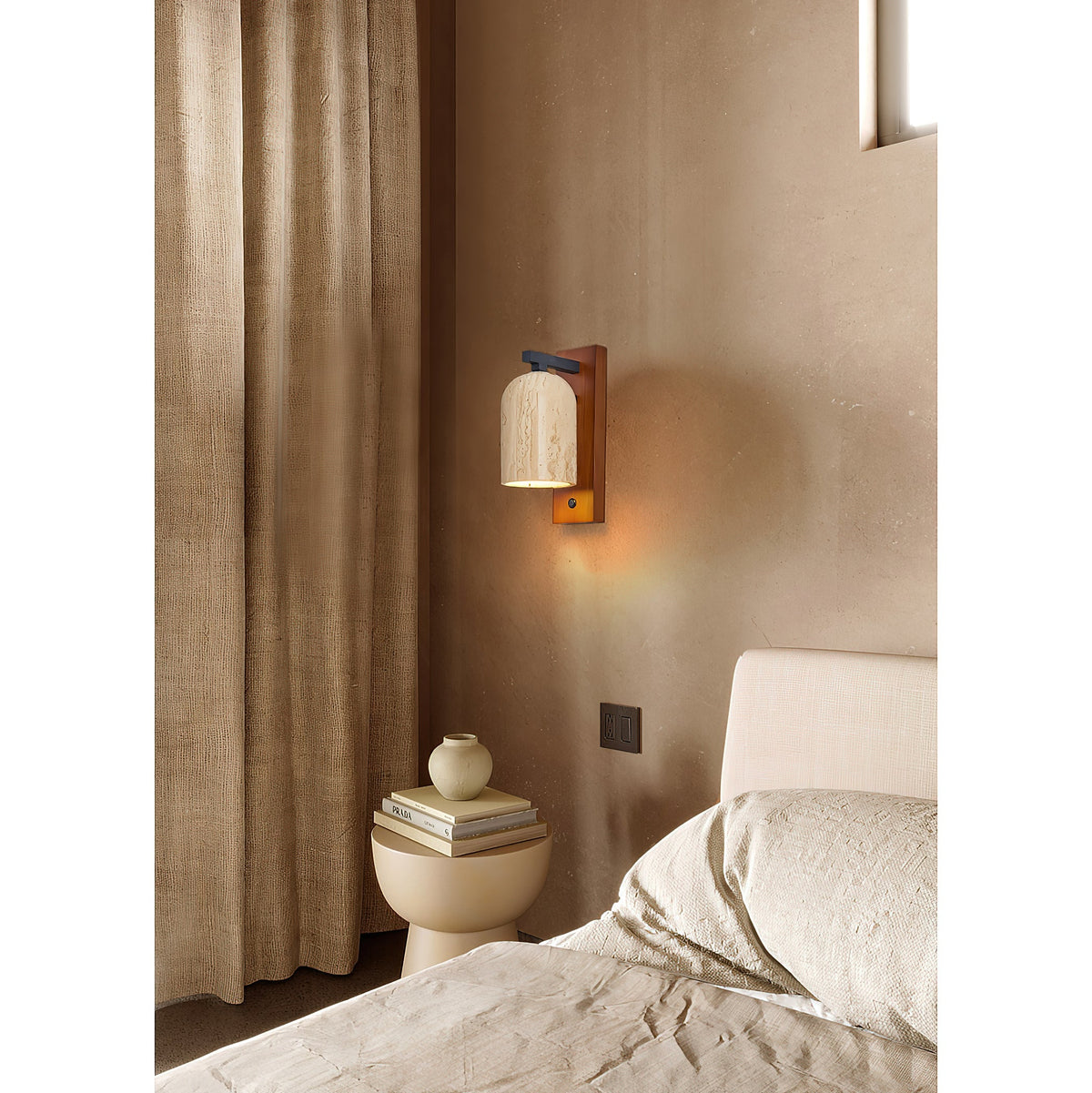 Cevenia Art Classic Natural Travertine Wall Lamp
