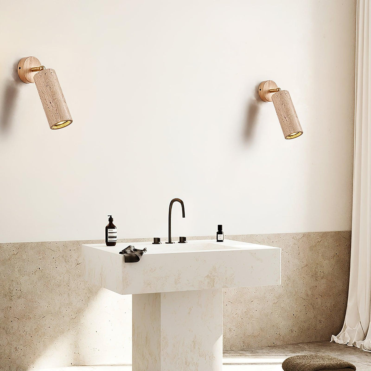 Delo Adjustable Travertine Wall Sconce