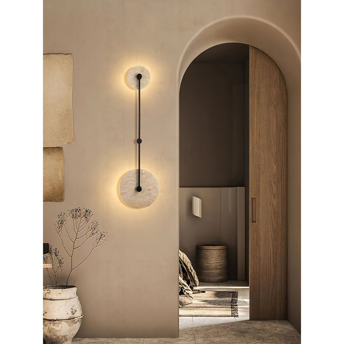 Ilvara Beige Travertine Wall Lamp