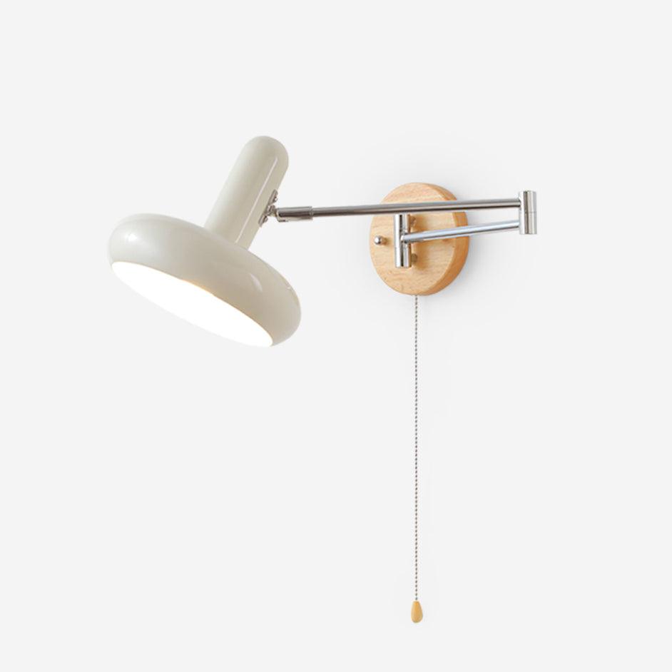 Wall Lamp Swivel Arm Rounded Shade Pull Chain Modern Retro