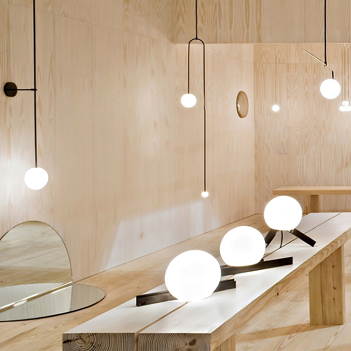 Veluelle Modern Minimalist Mobile Glass Wall Lamp