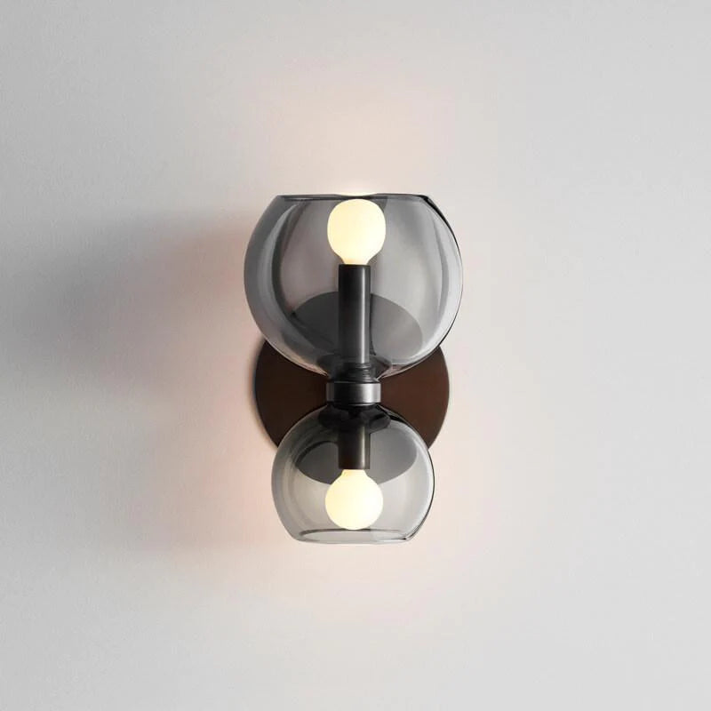 Salubora Modern Hourglass LED Wall Lamp Metal/Glass White Living Room