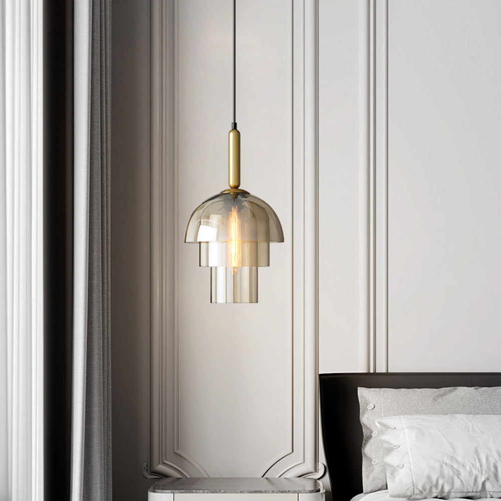Nadusumo Modern Metal Glass Pendant Light Living Room Bedroom