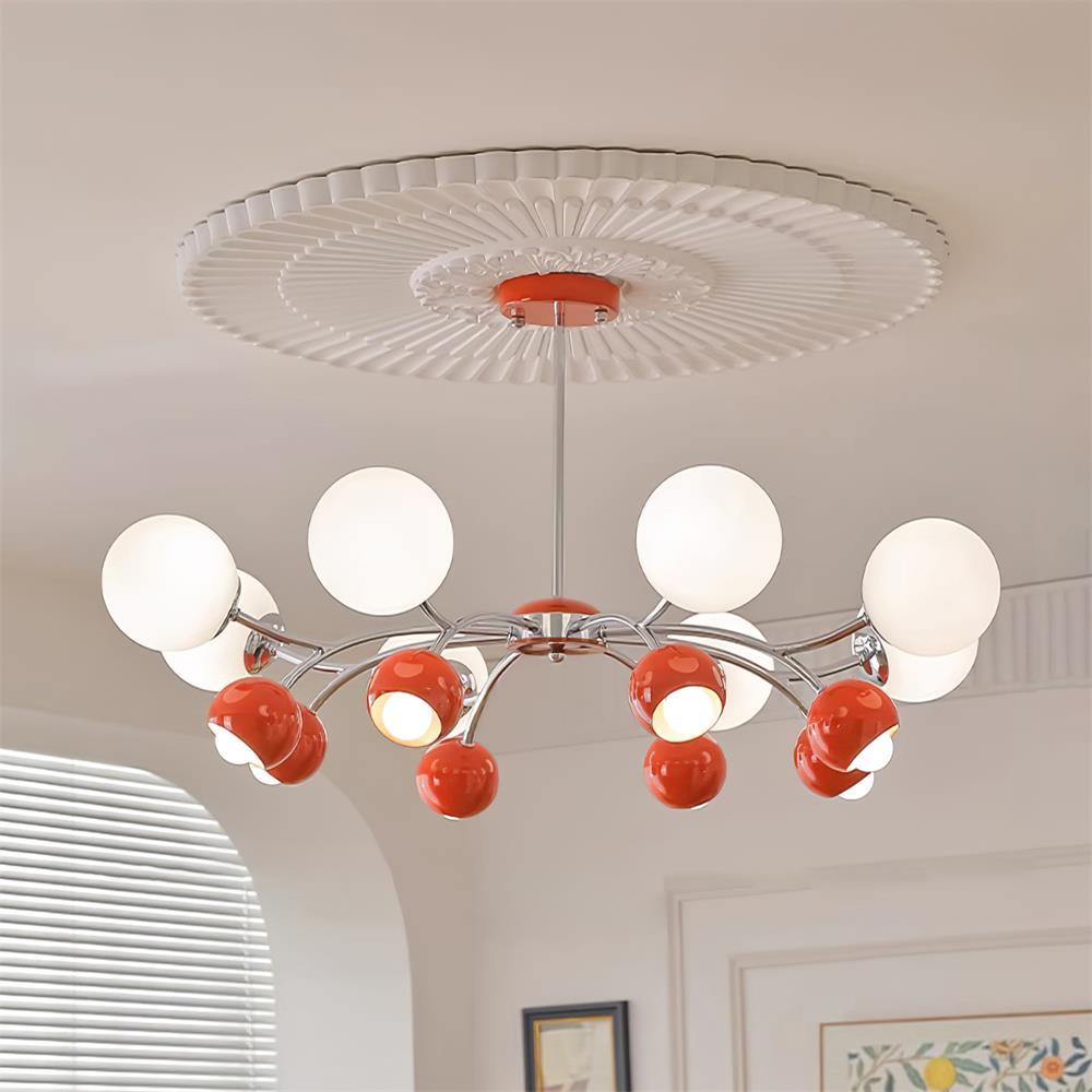 Eloria Chandelier Glass Dome Petal Minimalist Ambient