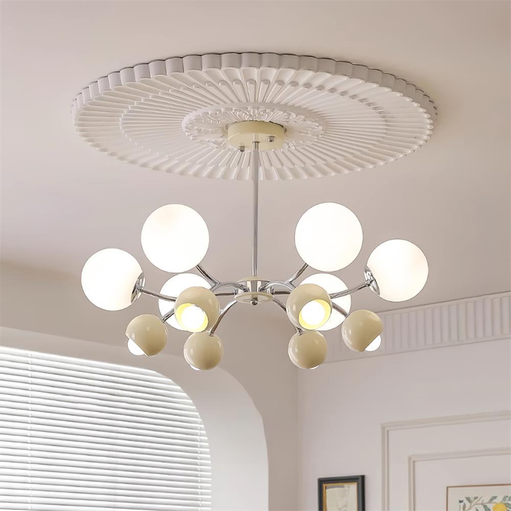 Eloria Chandelier Glass Dome Petal Minimalist Ambient