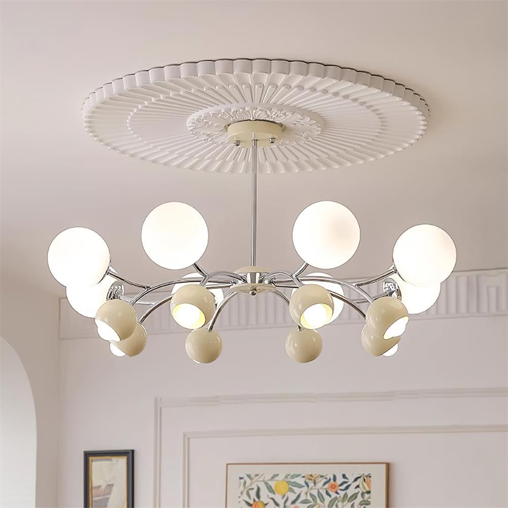 Eloria Chandelier Glass Dome Petal Minimalist Ambient