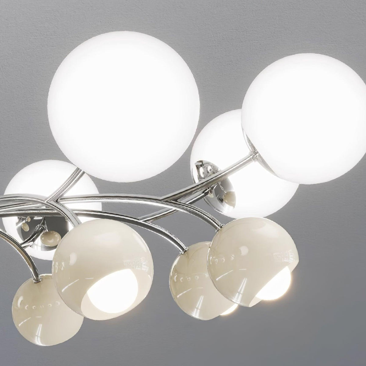 Eloria Chandelier Glass Dome Petal Minimalist Ambient