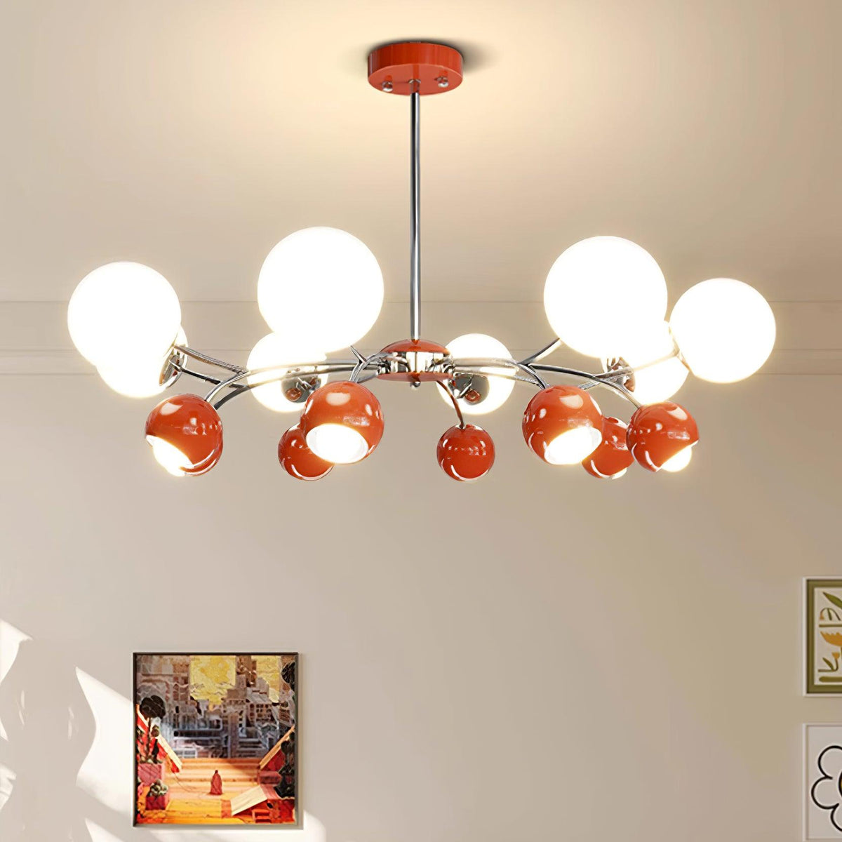 Eloria Chandelier Glass Dome Petal Minimalist Ambient