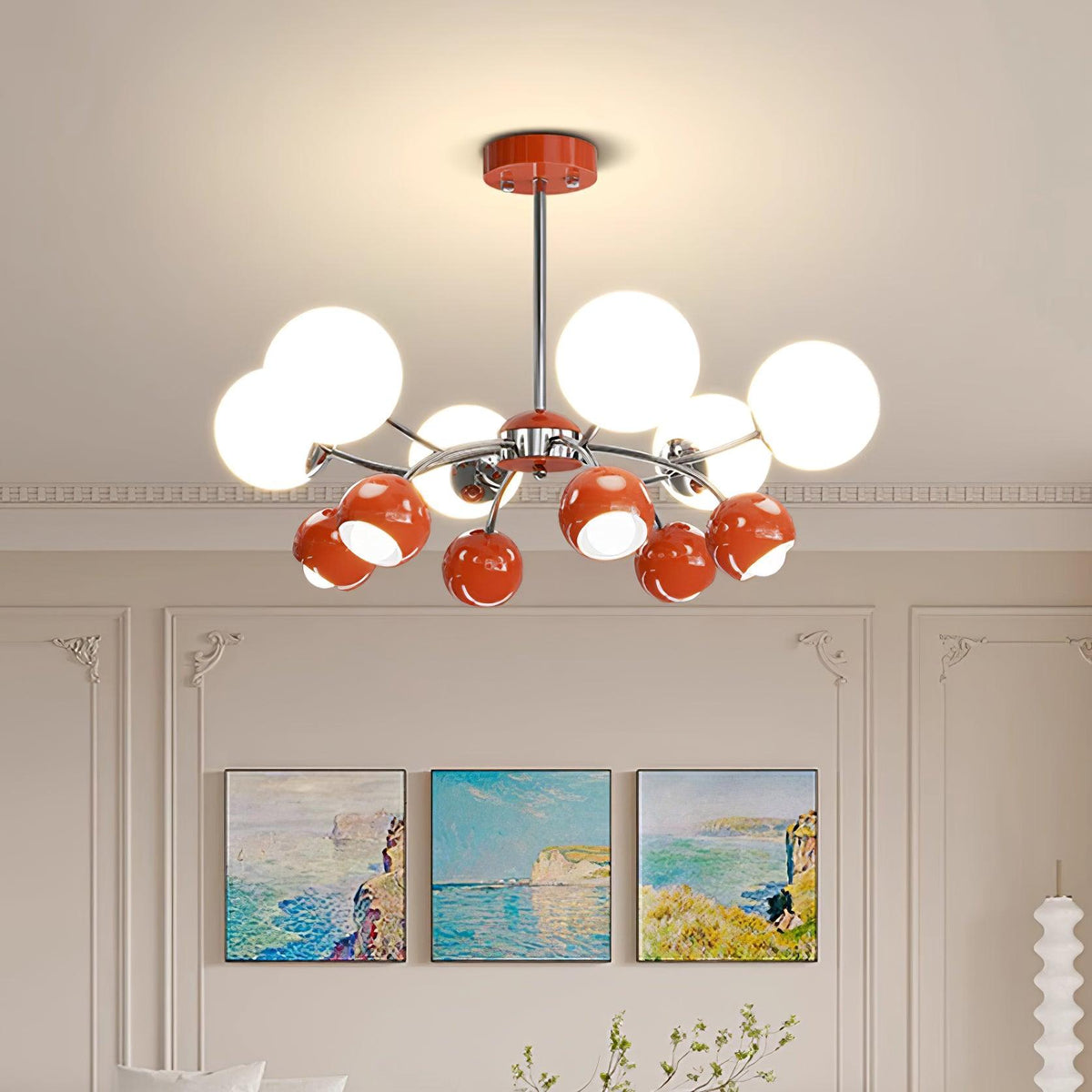 Eloria Chandelier Glass Dome Petal Minimalist Ambient