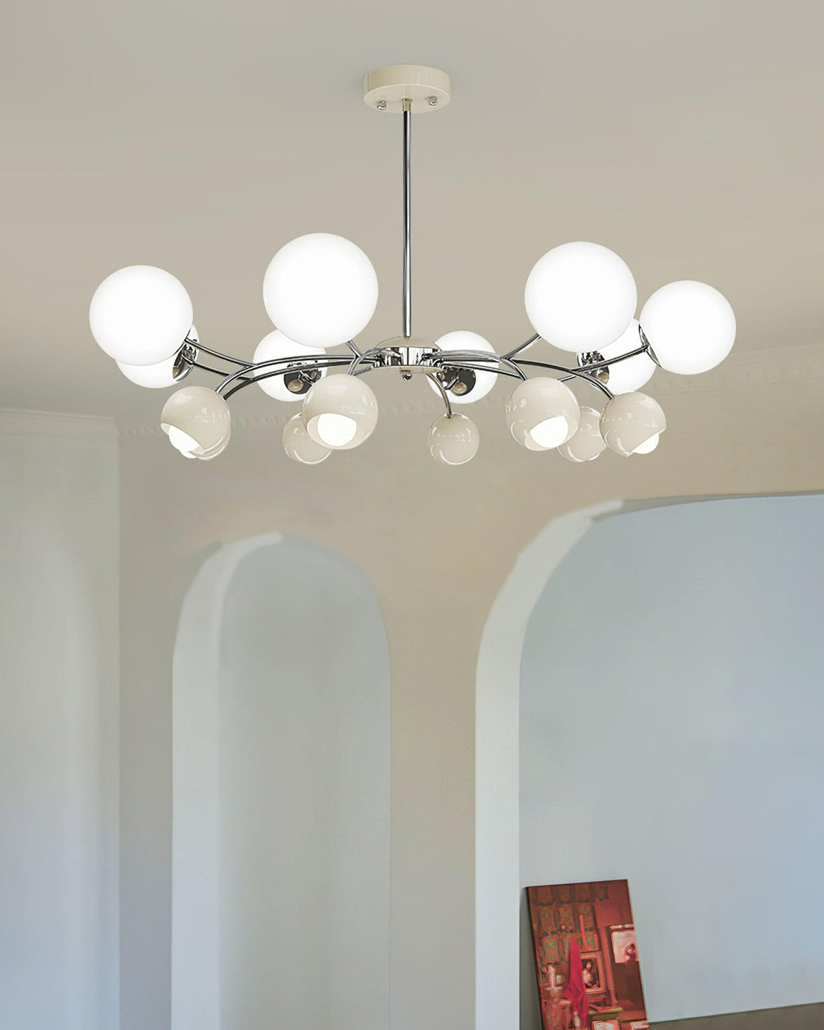 Eloria Chandelier Glass Dome Petal Minimalist Ambient