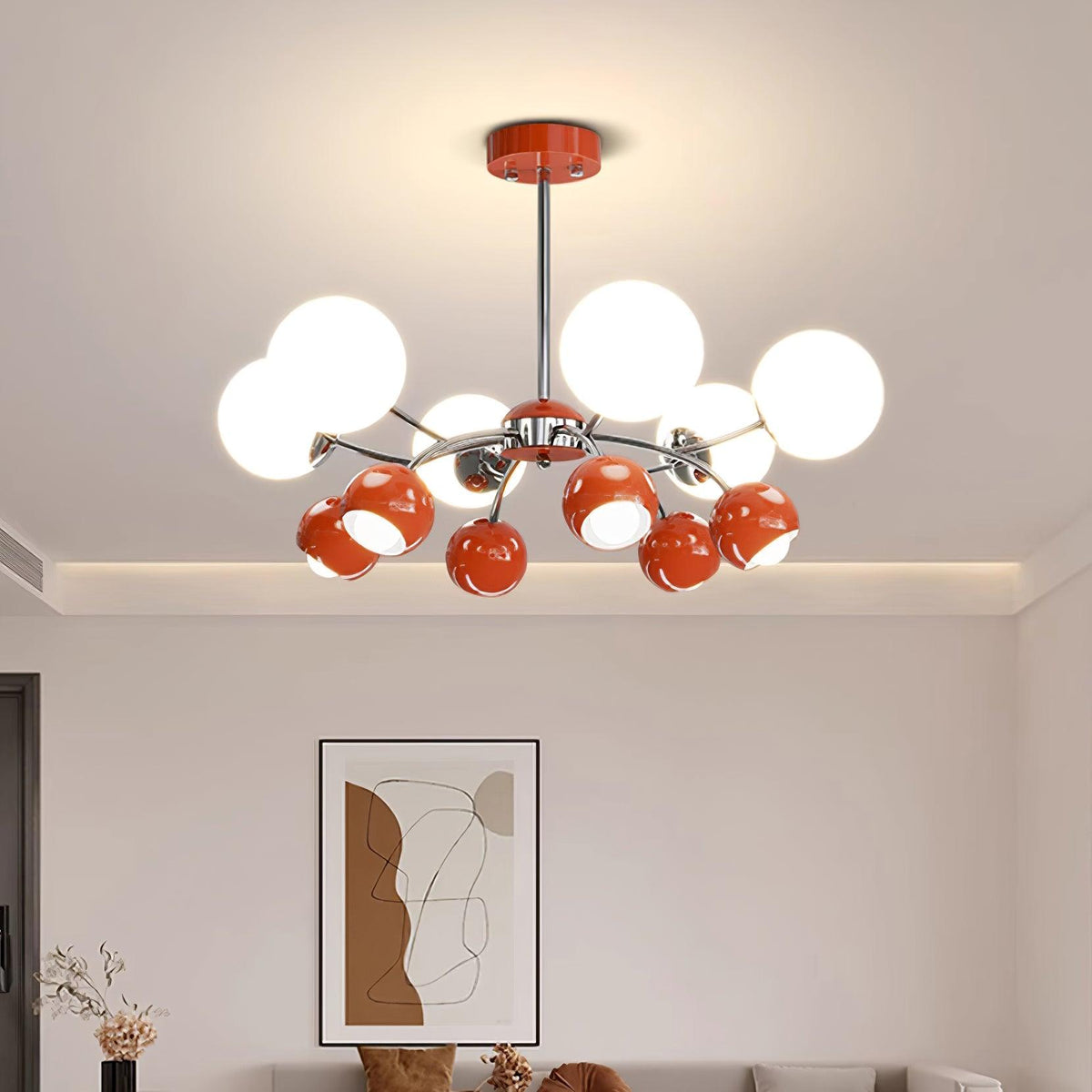 Eloria Chandelier Glass Dome Petal Minimalist Ambient