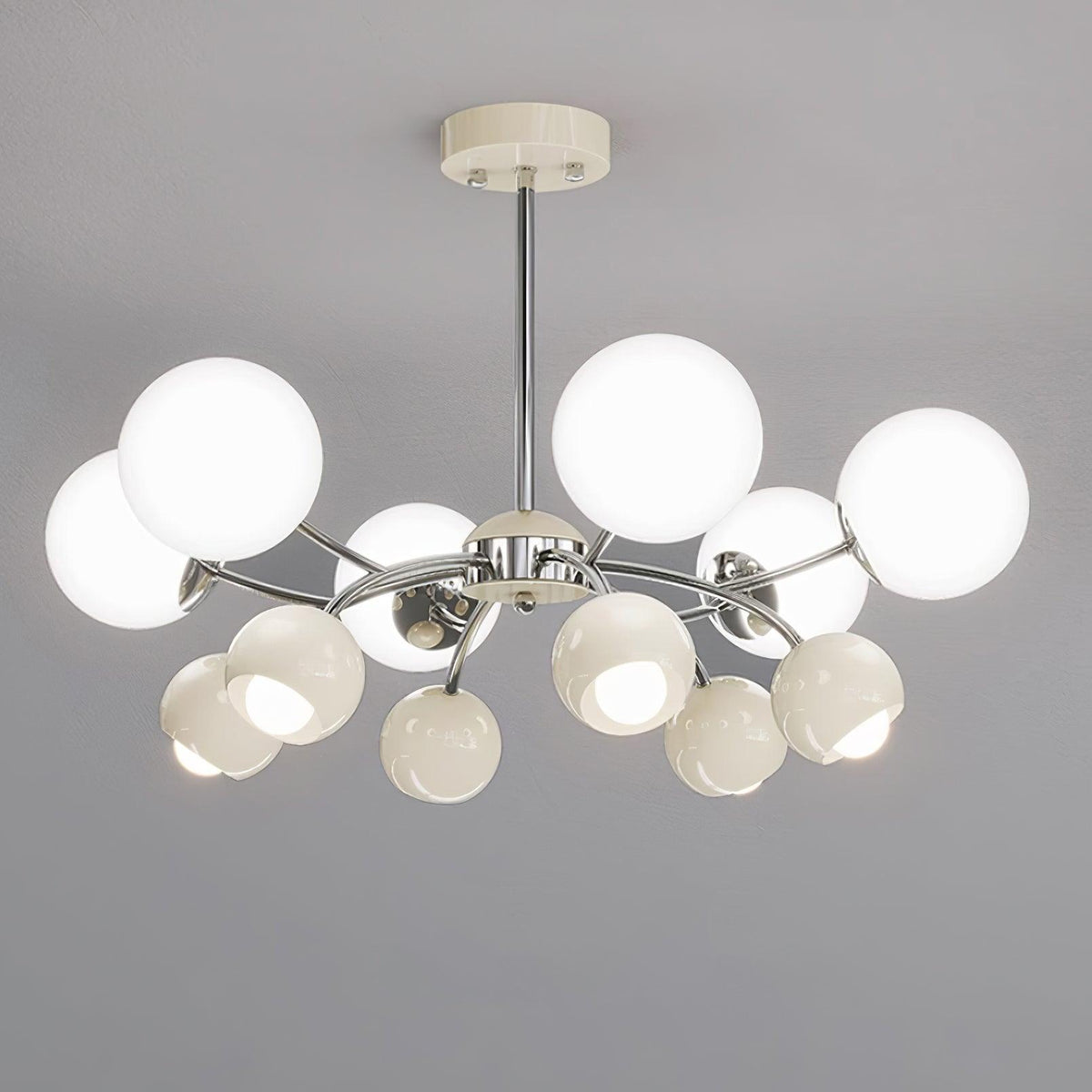Eloria Chandelier Glass Dome Petal Minimalist Ambient