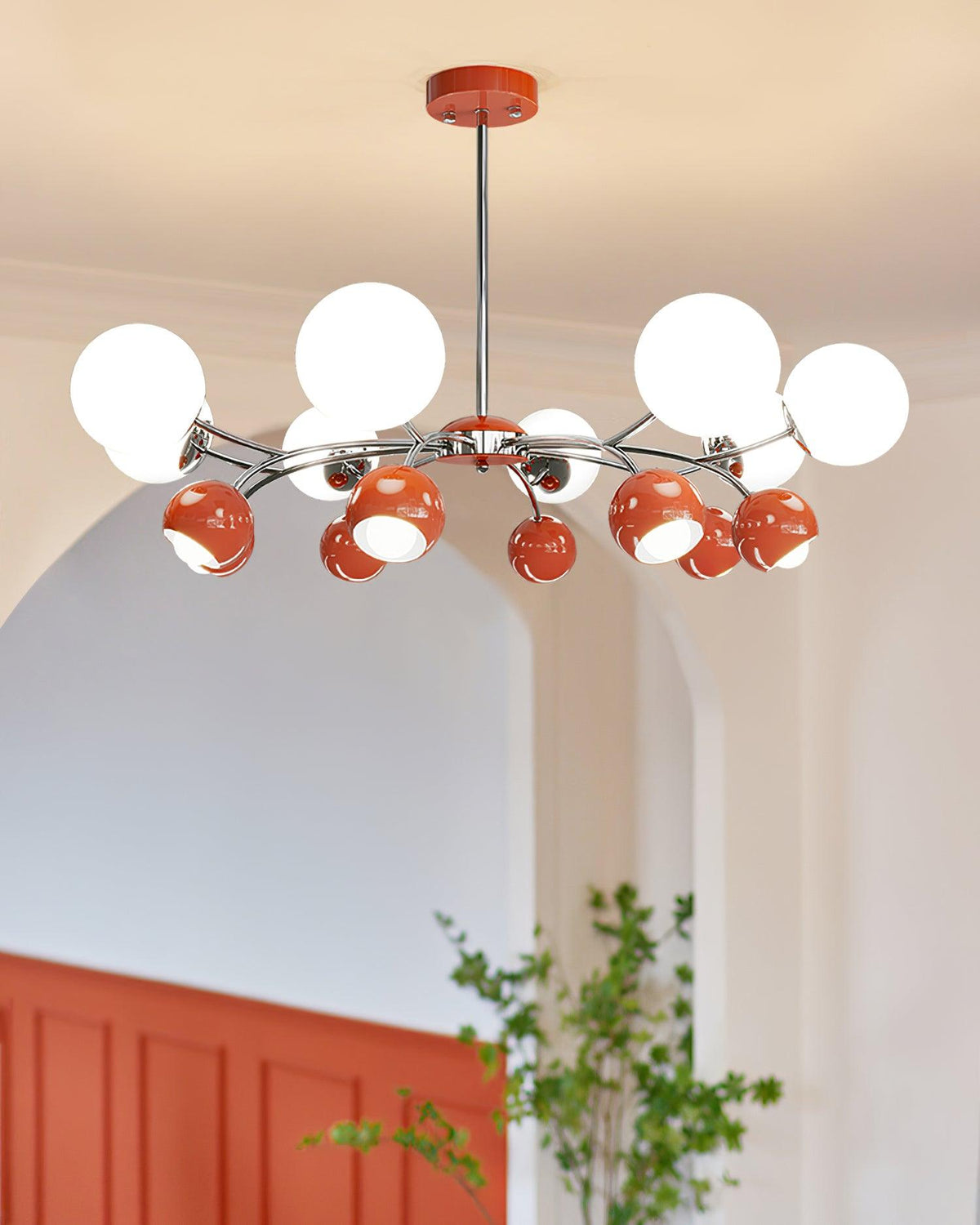 Eloria Chandelier Glass Dome Petal Minimalist Ambient